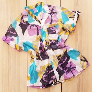 Vintage Zuma Beach by Jantzen Tropical Tourist Beach Shirt